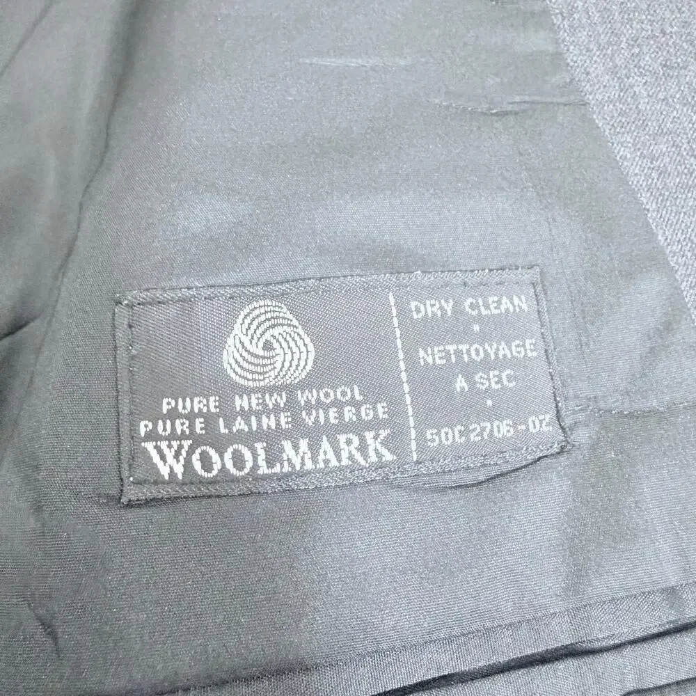 Lauren Ralph Lauren Men's Blazer Jacket Gray Pure New Wool 46S Made in Canada